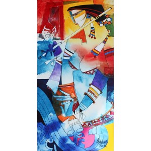 Ashkal, 18 x 36 inch, Acrylic on Canvas, Figurative Painting, AC-ASH-053